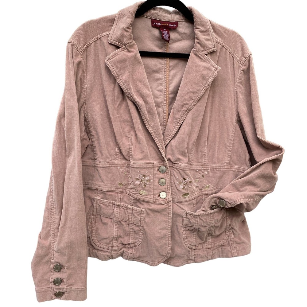 Vintage Jones Wear Jeans Pink Jacket Corduroy Dusty Rose Coat 16